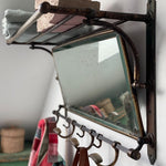 All Brass Coat and Hat Rack with Mercury Mirror