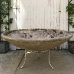 Enormous Round Planter On Iron Stand (Planted)