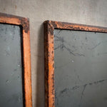 Pair of Orange Crusty Metal Framed Mirrors with Mercury Glass