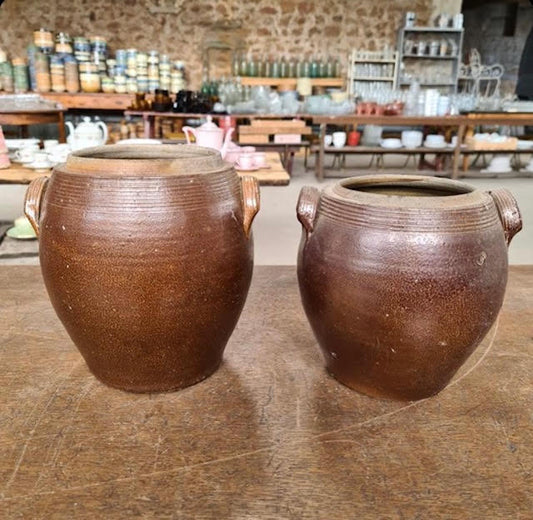 Antique French Chestnut Confit Pot