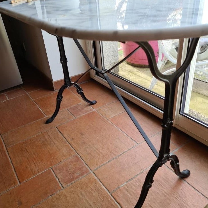 Race Track Marble Top Bistro Table