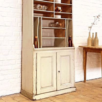 Tall Painted Cabinet with Open Shelving