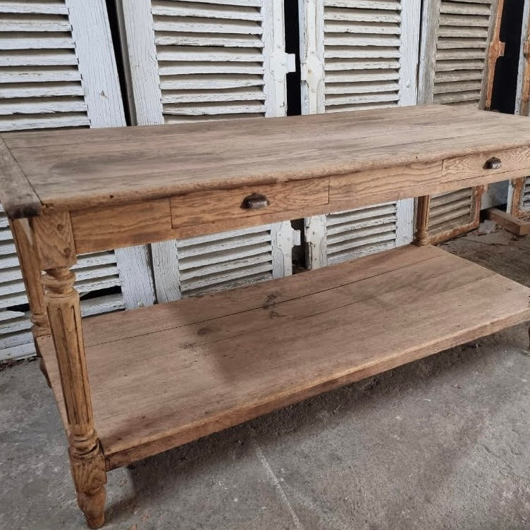 Oak Drapers Table with 2 Drawers