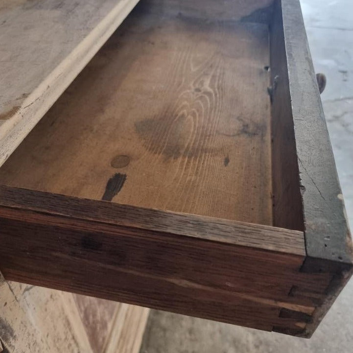 Tall Walnut Case Piece with Old Glass Upper Doors