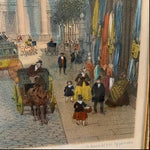 Framed Lithograph/Watercolor of Paris