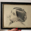 Framed Drawing - Portrait of a Woman
