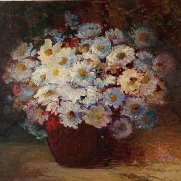 Oil on Board -"Flowers"