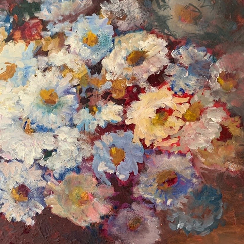Oil on Board -"Flowers"