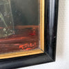 Framed Oil on Board - Red Geraniums