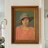 Framed Oil on Canvas of a Women in Hat