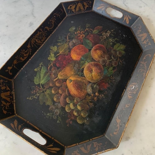 Napoleon III Period Metal Painted Tray