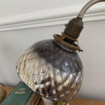 Adjustable Nickel Table Lamp with Eglomise Shade