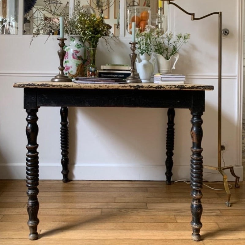Napoleon III Period Table - Black Legs Unfinished Top