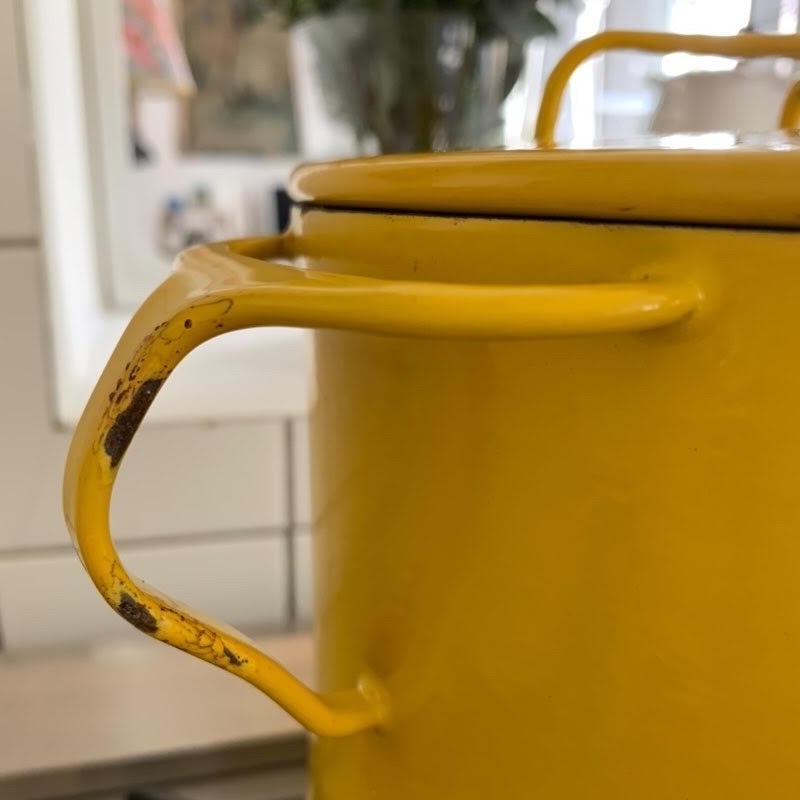 Enameled Cast Iron Pot with Top - Danske Bright Yellow