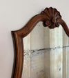 Walnut Mirror (Aged Silver Glass) with Carved Shell Detail