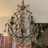 Crystal Chandelier with Clear and Peach Crystals