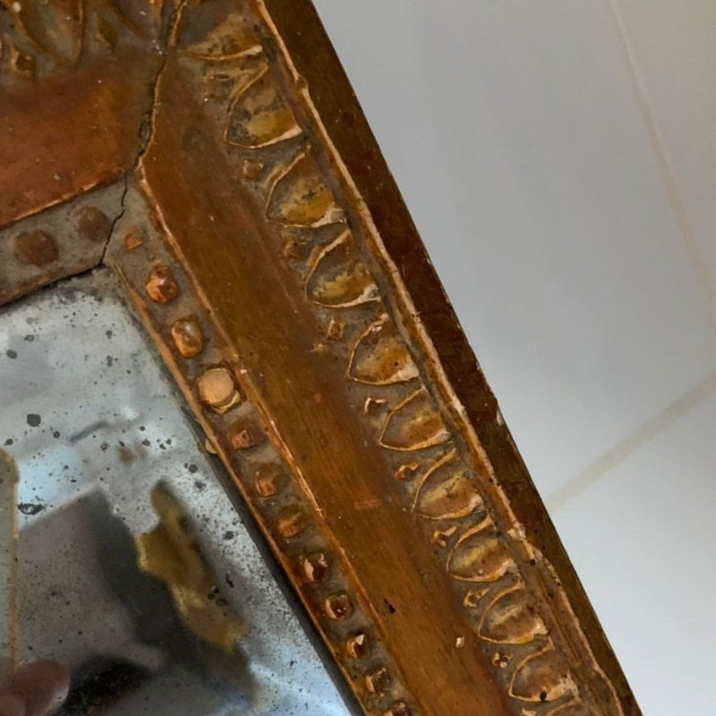 18th C. Mercury Mirror Louis XVI Period - Wilted Gild - Almost Bordeaux