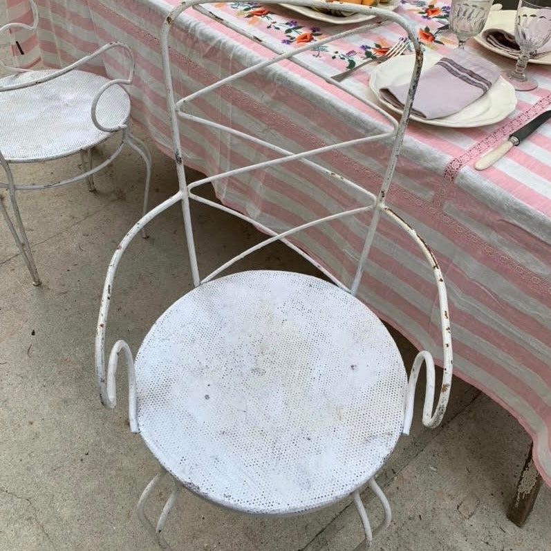 Unusual Shaped Iron Garden Chairs