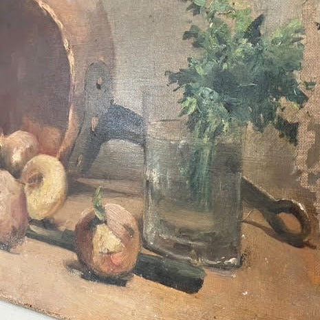 Unframed Oil on Canvas - Copper Pot with Vegetables