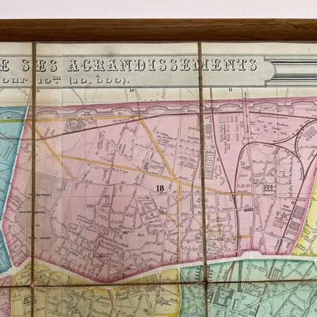 19th Century Map of Paris and its Districts