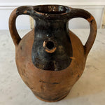 Terracotta Earthenware Urn with Black Paint
