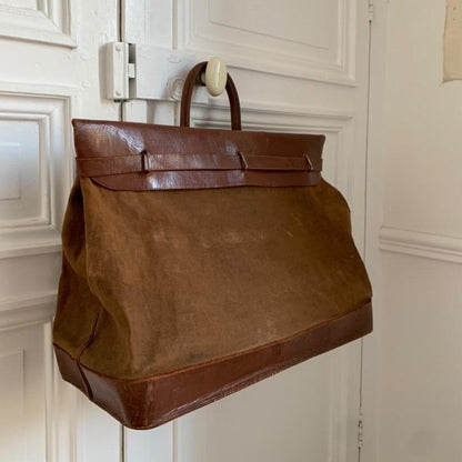 Large Leather and Canvas Bag