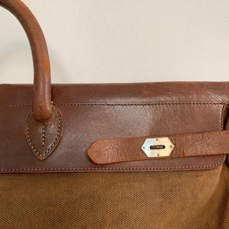 Large Leather and Canvas Bag