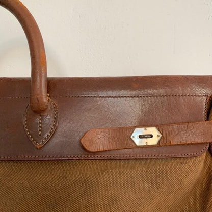 Large Leather and Canvas Bag