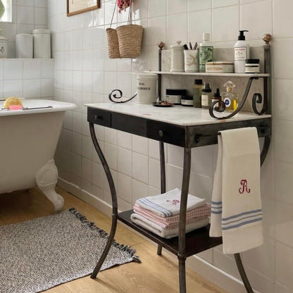 Metal and Marble Bathroom Table