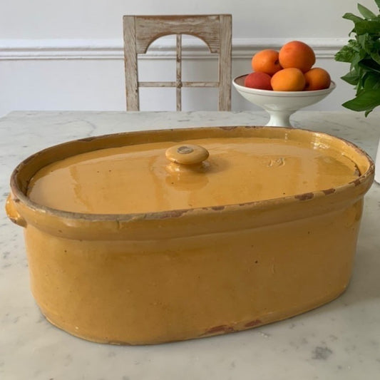 Mustard Color Oval Baking Dish with Lid