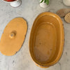 19th Century Glazed Earthenware.  Oval dish with top.  Mustard colored