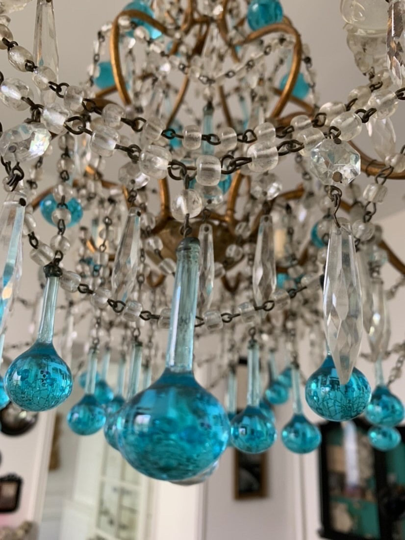 Blue Crystal Chandelier