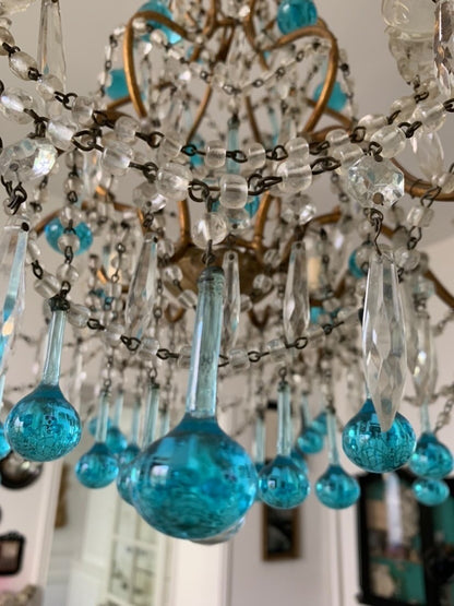 Blue Crystal Chandelier