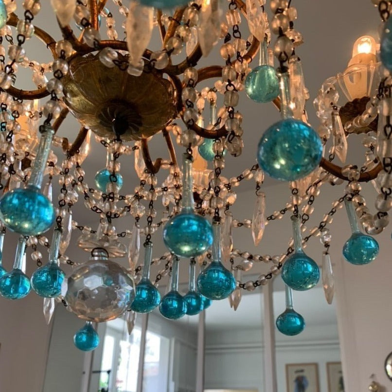 Blue Crystal Chandelier