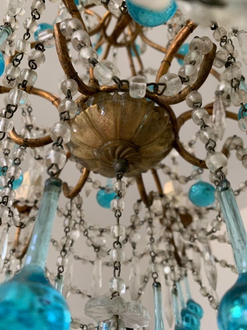 Blue Crystal Chandelier