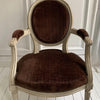 Pair of 1940s Louis XVI Style Armchairs - Brown Velvet