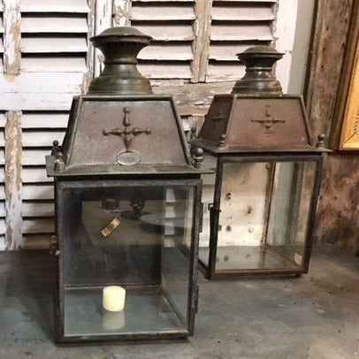 Tole Lanterns with Cross at Top
