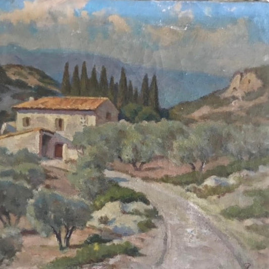 Unframed Oil on Canvas - House in the Foothills