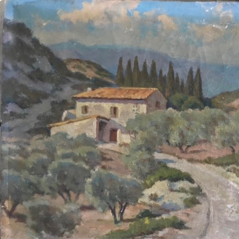 Oil on Canvas - House in the Foothills, Signed