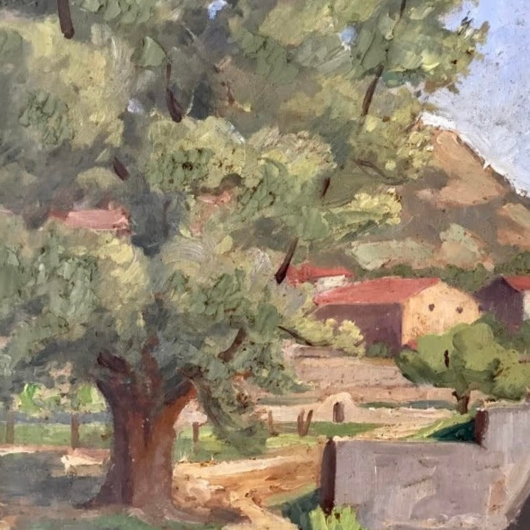 Framed Oil on Board, Two Sided Painting  of Provence