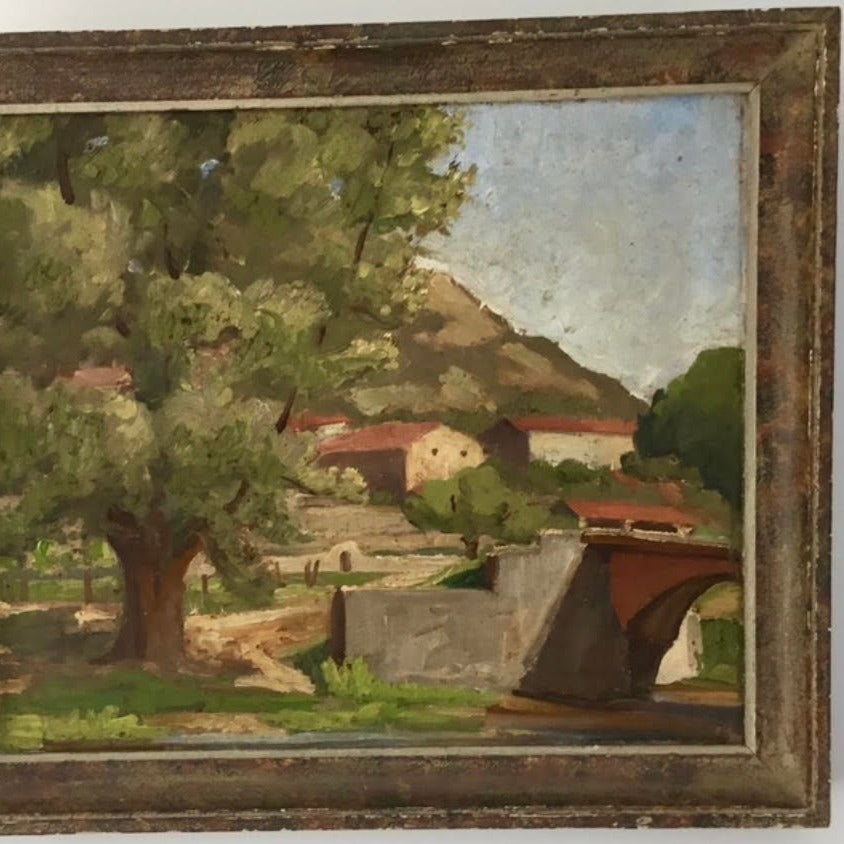 Framed Oil on Board, Two Sided Painting  of Provence