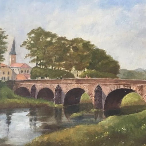 Unframed Oil on Board - River Indre in Central France