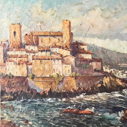 Small Unframed Oil on Board - Antibes