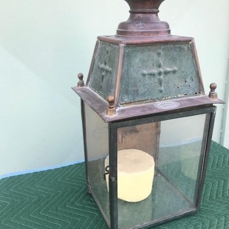 Lantern - Tole/Brass 19th C. with Original Paris Makers Label