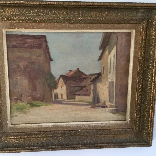 Framed Oil on Board - To ‘Madame Blanchon by Jean Dunique’