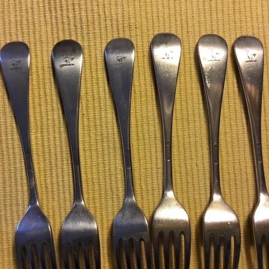 Silver Plate Flatware with Different Family Crests