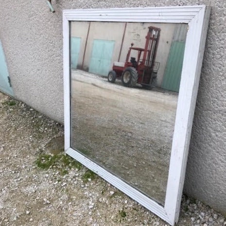 Early 19th Century Mercury Glass Mirror with White Frame