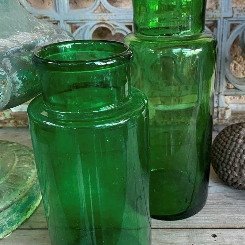 Deep Green Tall Jars