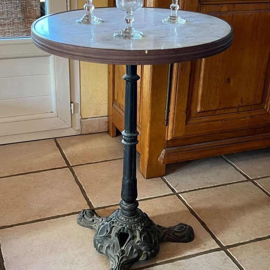 Art Deco Marble Top Bistro Table