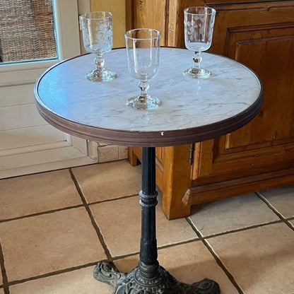 Art Deco Marble Top Bistro Table